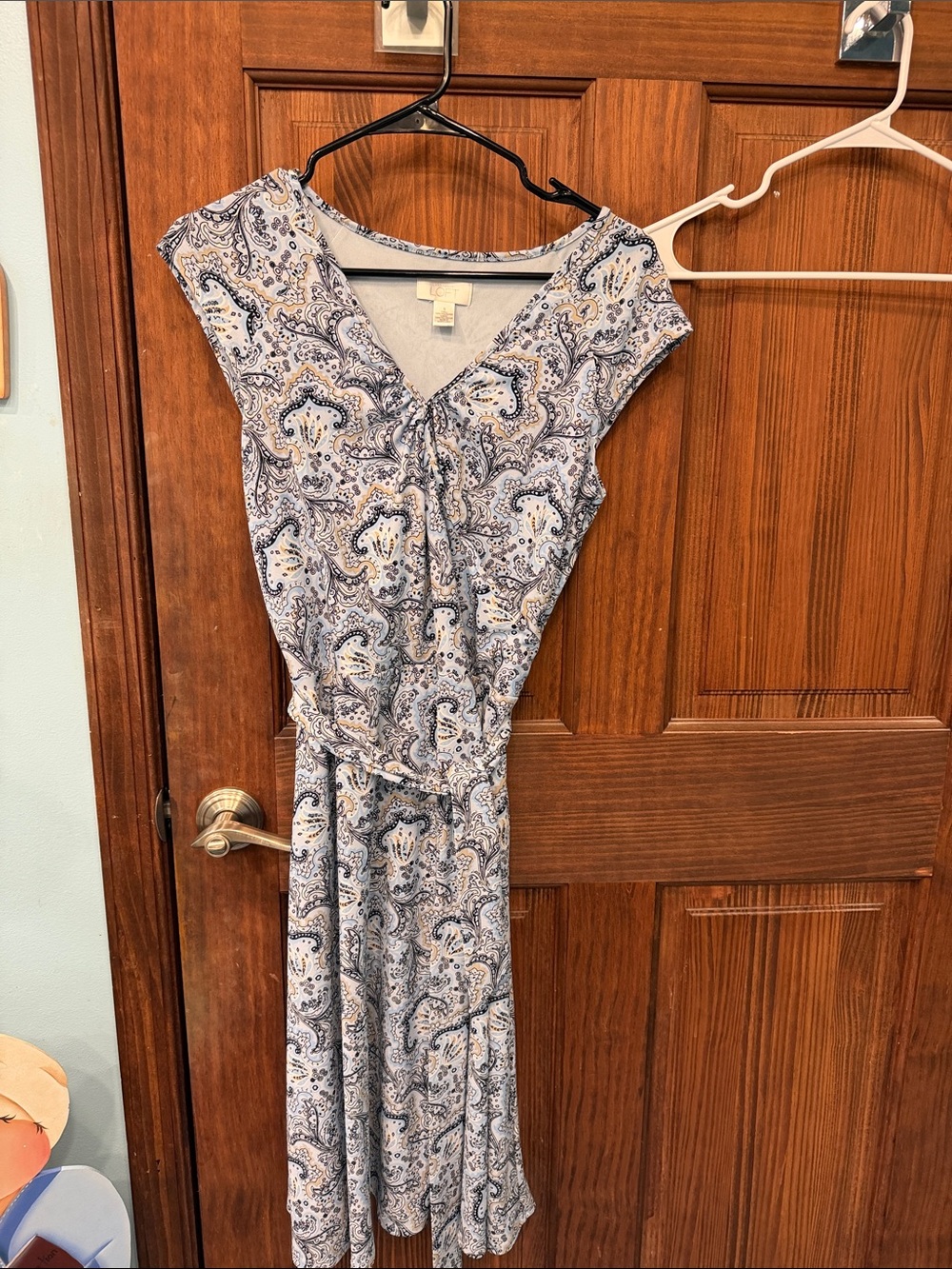 LOFT Blue Paisley Sleeveless Maxi Dress